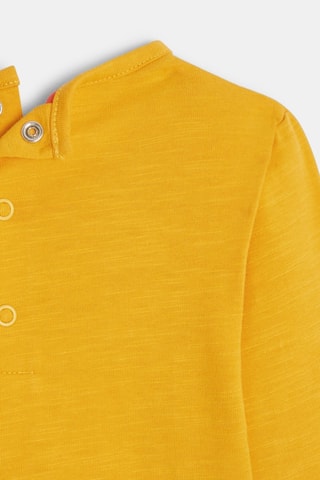 Babygro efeito ilusório - Mostarda e branco