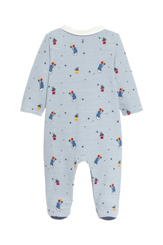 Babygro - Azul-cobalto e branco - Obaïbi