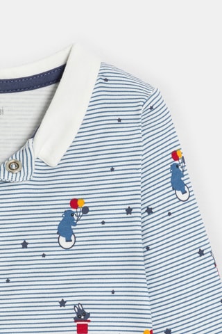 Babygro - Azul-cobalto e branco - Obaïbi