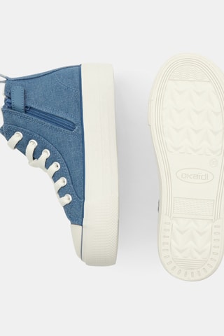 Ténis subidos com plataforma em ganga - Azul-escuro