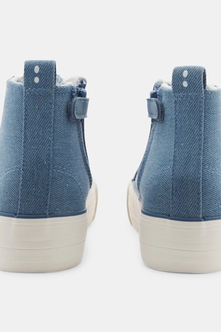 Ténis subidos com plataforma em ganga - Azul-escuro