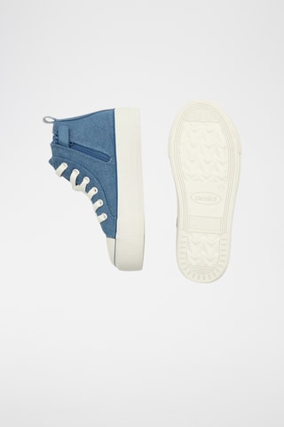 Ténis subidos com plataforma em ganga - Azul-escuro