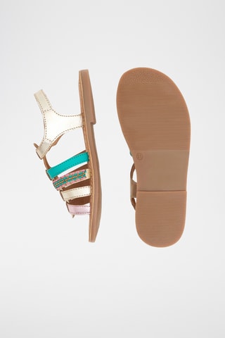 Sandálias em couro - Prateado