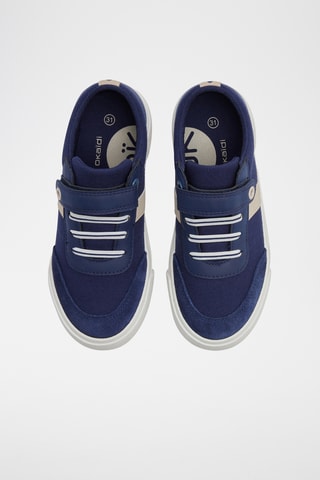 Sapatilhas em raspa de couro - Azul-marinho