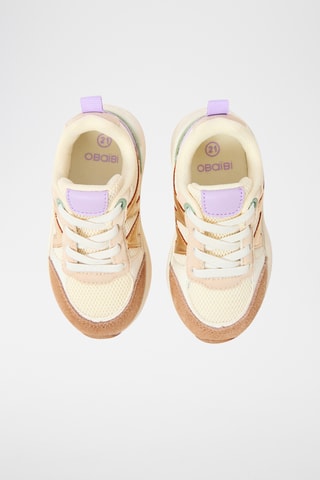 Sapatilhas de running em raspa de couro - Bege