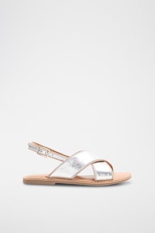 Sandálias em couro - Prateado