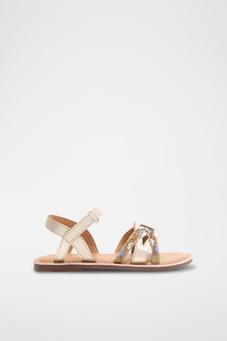 Sandálias em couro - Dourado