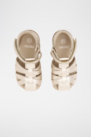 Sandálias em couro - Dourado