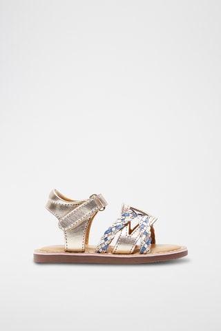 Sandálias em couro - Dourado