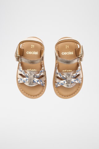 Sandálias em couro - Dourado