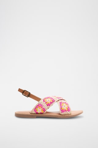 Sandálias em couro - Bege