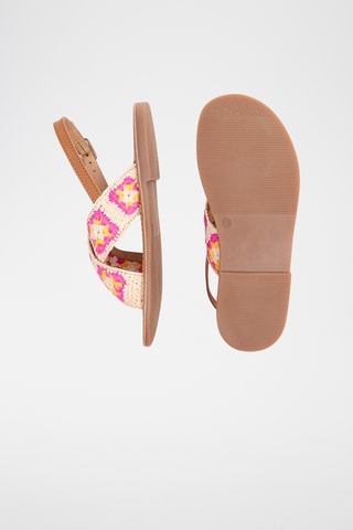 Sandálias em couro - Bege