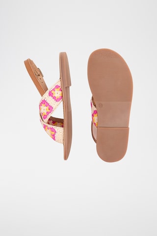 Sandálias em couro - Bege