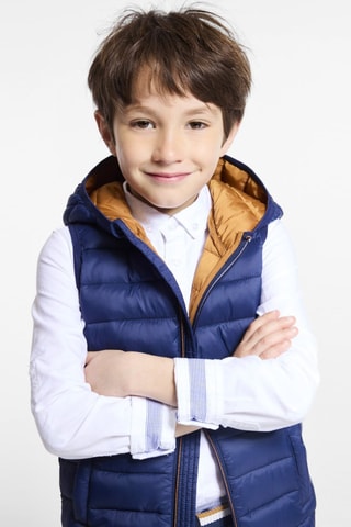 Colete acolchoado com capuz - Azul-marinho - Okaidi