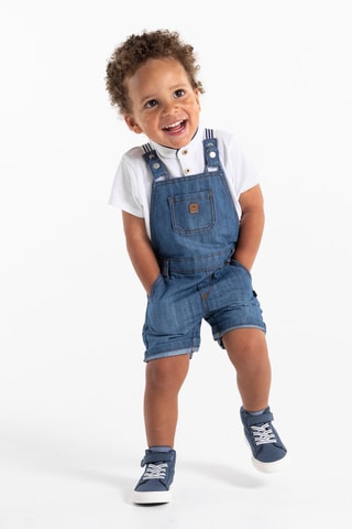 Polo e jardineiras - Azul - Obaibi