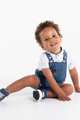 Polo e jardineiras - Azul - Obaibi