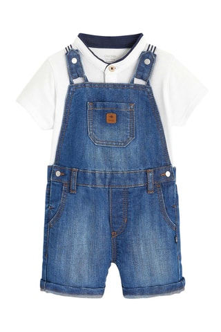 Polo e jardineiras - Azul - Obaibi