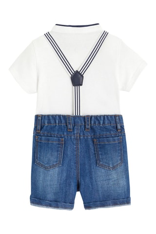 Polo e jardineiras - Azul - Obaibi