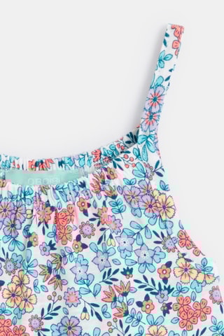 Vestido - Branco e azul-celeste