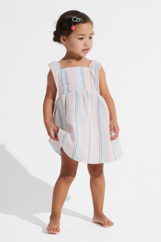 Vestido-jardineiras - Verde e violeta