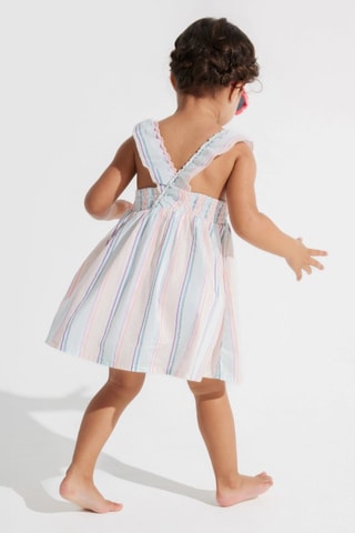 Vestido-jardineiras - Verde e violeta