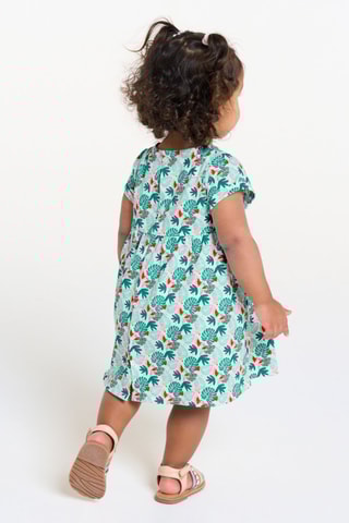 Vestido - Turquesa e vermelho