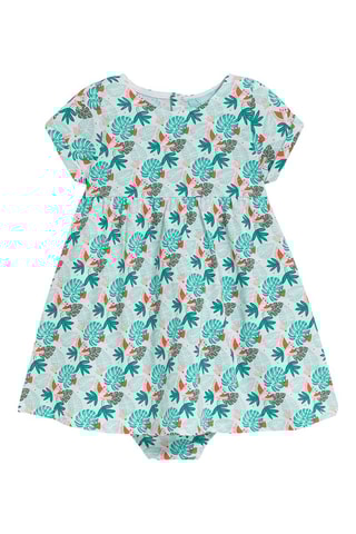 Vestido - Turquesa e vermelho