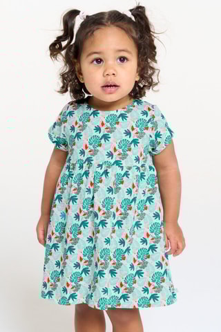 Vestido - Turquesa e vermelho