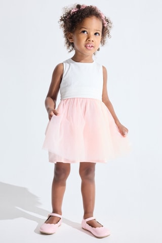 Body-vestido - Branco e rosa