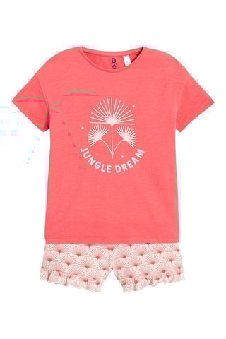 Pijama - Coral e cru