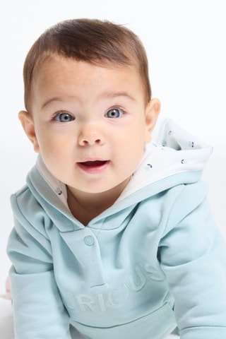 Sweat com capuz - Verde-água