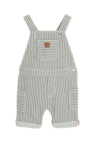 T-shirt e jardineiras-calção - Branco e verde - Obaibi