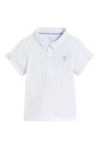 Jardineiras-calção e polo - Azul-claro e branco - Obaibi