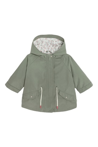 Parca com capuz - Verde sálvia - Obaibi