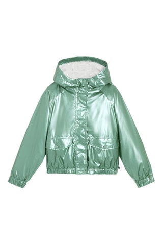Corta-vento com capuz - Verde metalizado - Okaidi