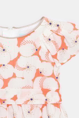 Vestido com folhos - Branco - Obaibi