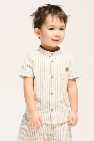 Camisa em linho - Bege - Obaibi