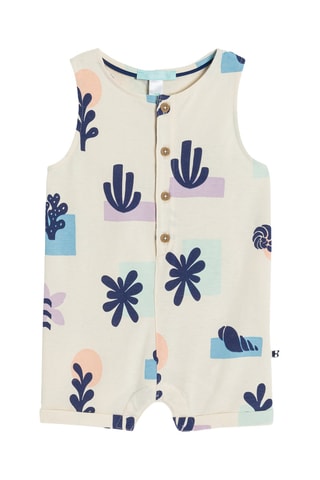 Jardineiras-calção sem mangas - Bege - Obaibi