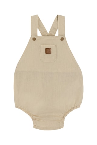 Jardineiras-calção sem mangas - Bege - Obaibi