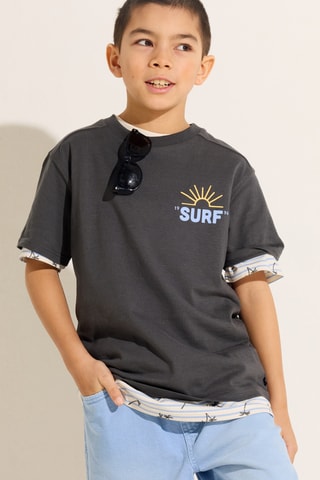 T-shirt - Cinzento-escuro - Okaidi