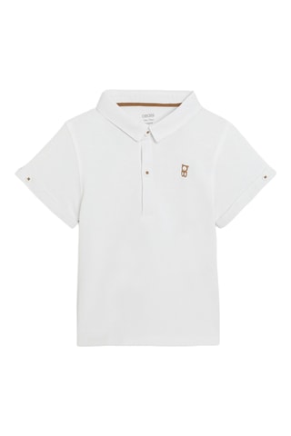 Jardineiras-calção e polo - Castanho e branco - Obaibi