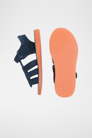 Sandálias em couro - Azul-marinho