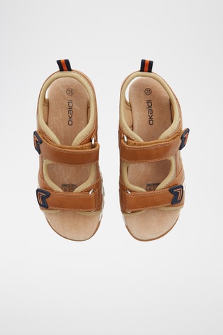 Sandálias em couro - Castanho