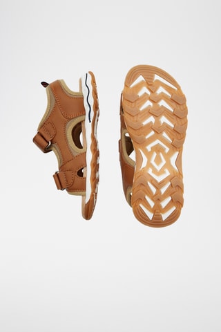 Sandálias em couro - Castanho