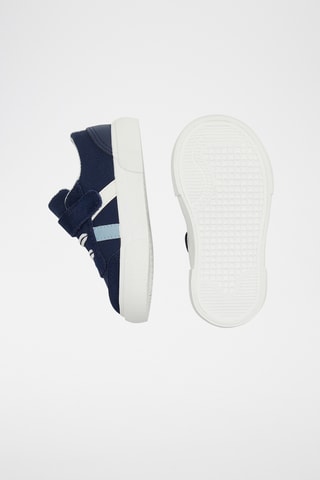 Ténis em raspa de couro - Azul-marinho