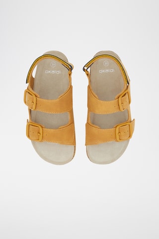 Sandálias em couro - Mostarda