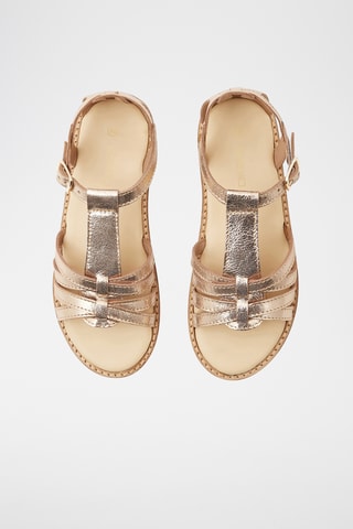 Sandálias em couro - Dourado-rosa