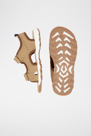 Sandálias em couro - Castanho