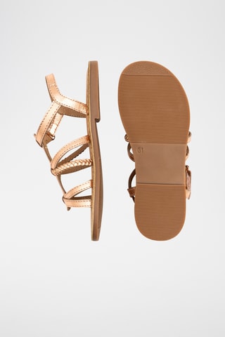 Sandálias em couro - Dourado-rosa