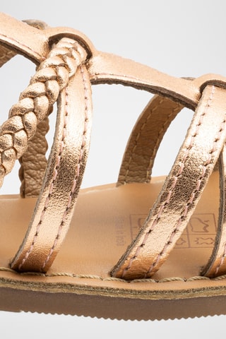 Sandálias em couro - Dourado-rosa